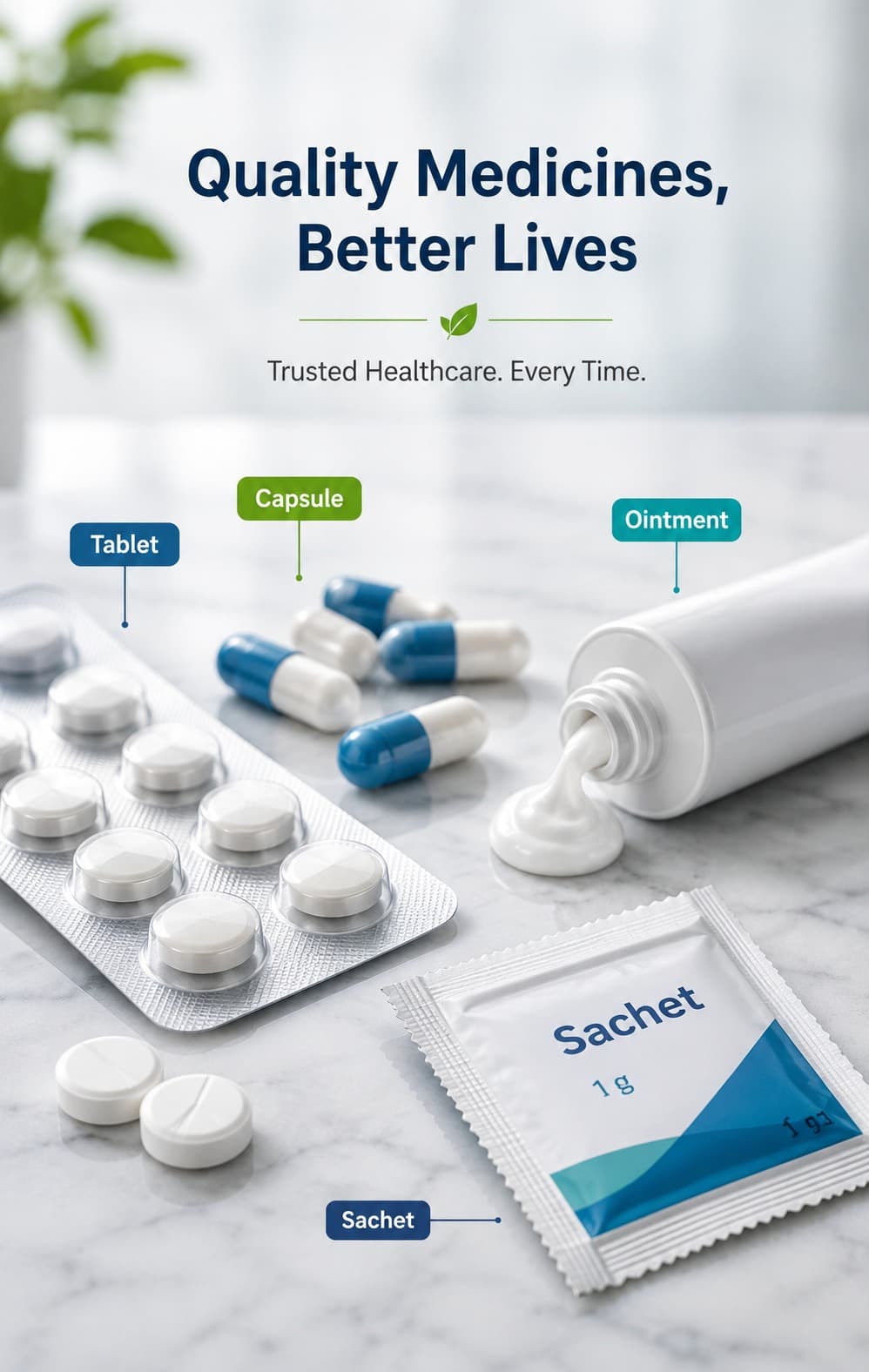 Tablet, Capsule, Ointment & Sachet — IHFPL dosage forms